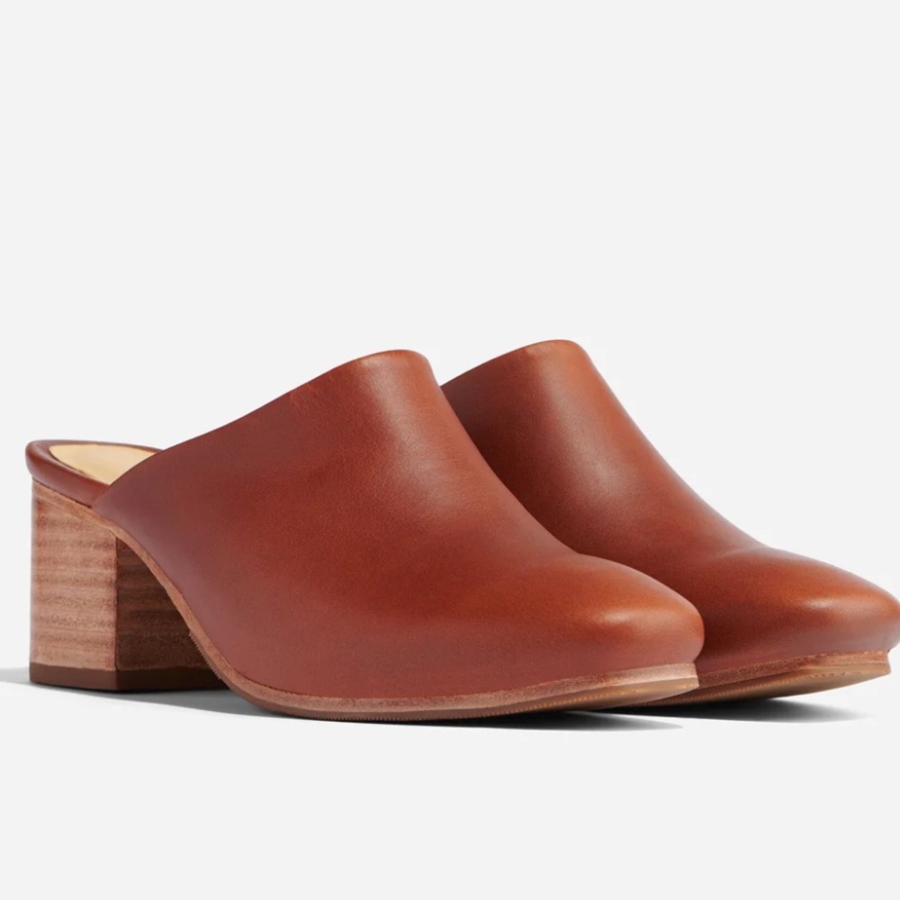 Nisolo all-day heeled mule in brandy size 7